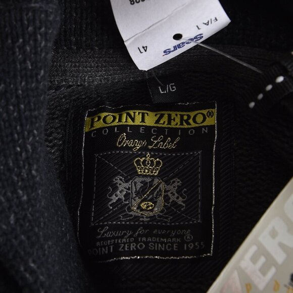 NWT Point Zero Men's Charcoal Knit Sweater Shawl Collar Cotton Large - Picture 7 of 11